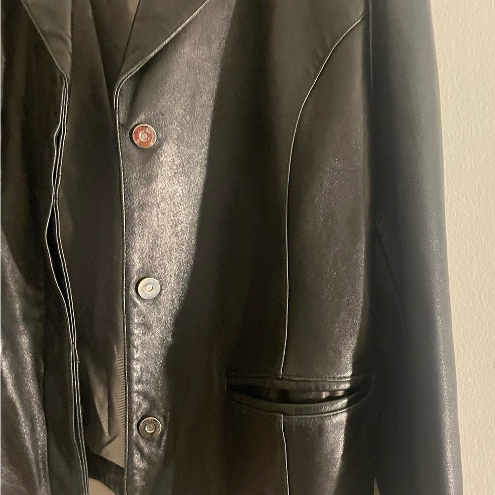 Black Gallery Leather Jacket size L EUC - Picture 14 of 16